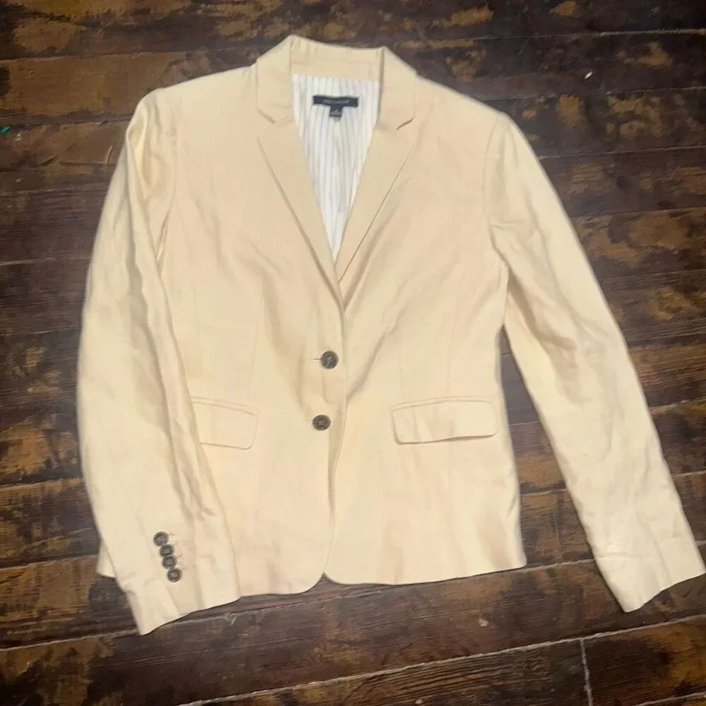 Ann Taylor linen cotton preppy romantic royalcore 0 blazer